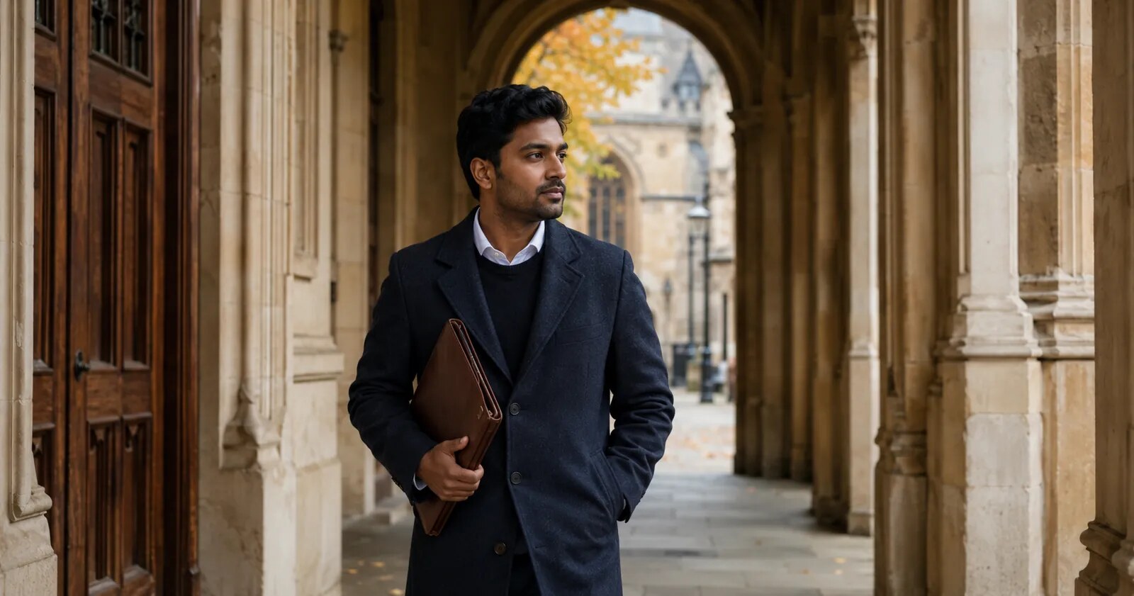 An international graduate considering the next immigration decision within a British university setting